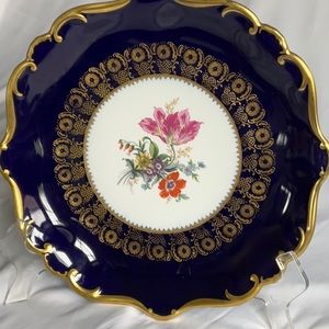 Large Plate JLMENAU Graf Von Henneberg-Porzellan Echt Kobalt